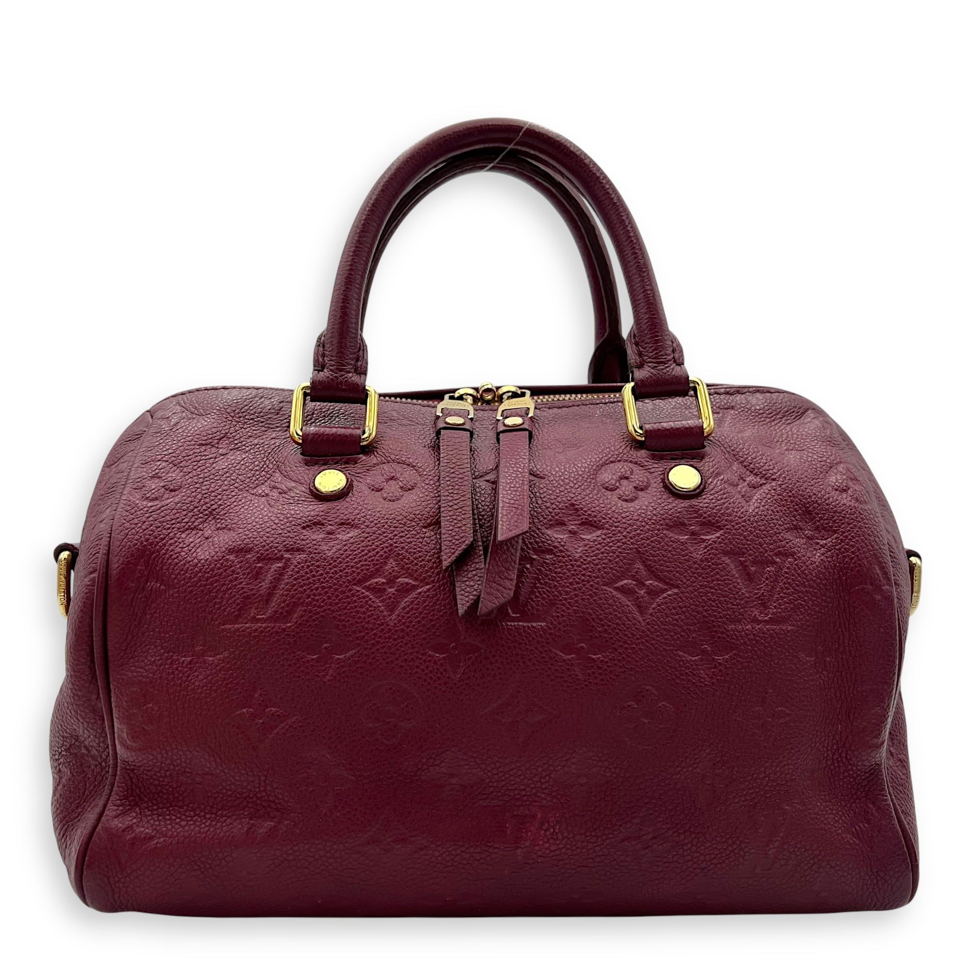 Louis Vuitton Speedy Bandouliere Top Handle Bag 25 Red in Empreinte Leather, Gold hardware_1
