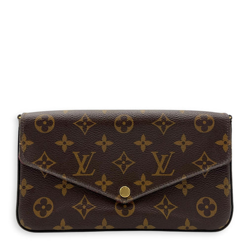 Louis Vuitton Felicie Wallet On Chain Brown in Monogram Coated Canvas, Gold hardware_1