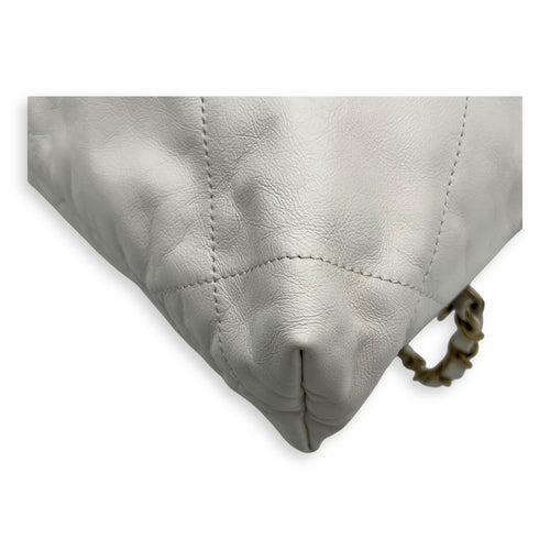 Chanel C22 Backpack White in Calfskin, Gold hardware_12