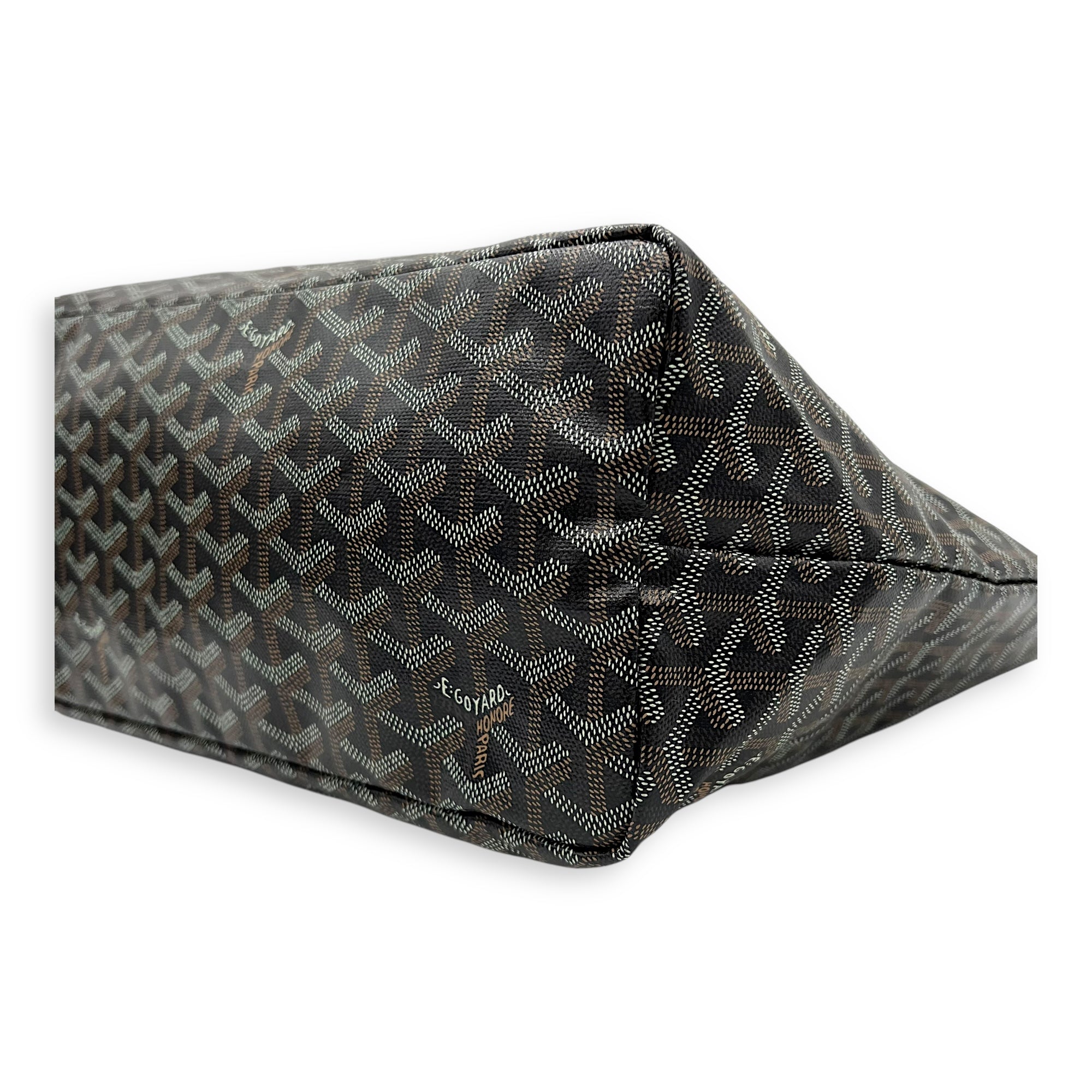 Goyard Saint Louis Tote Bag PM Black in Coated Canvas, Silver hardware_9