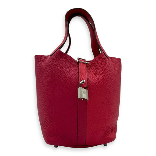Hermès Picotin Mexican rose/ rouge de coeur in Clemence, Palladium hardware_1