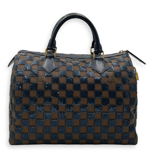 Louis Vuitton Speedy 30 Brown Top Handle Bag in Damier Paillettes, Gold hardware_1