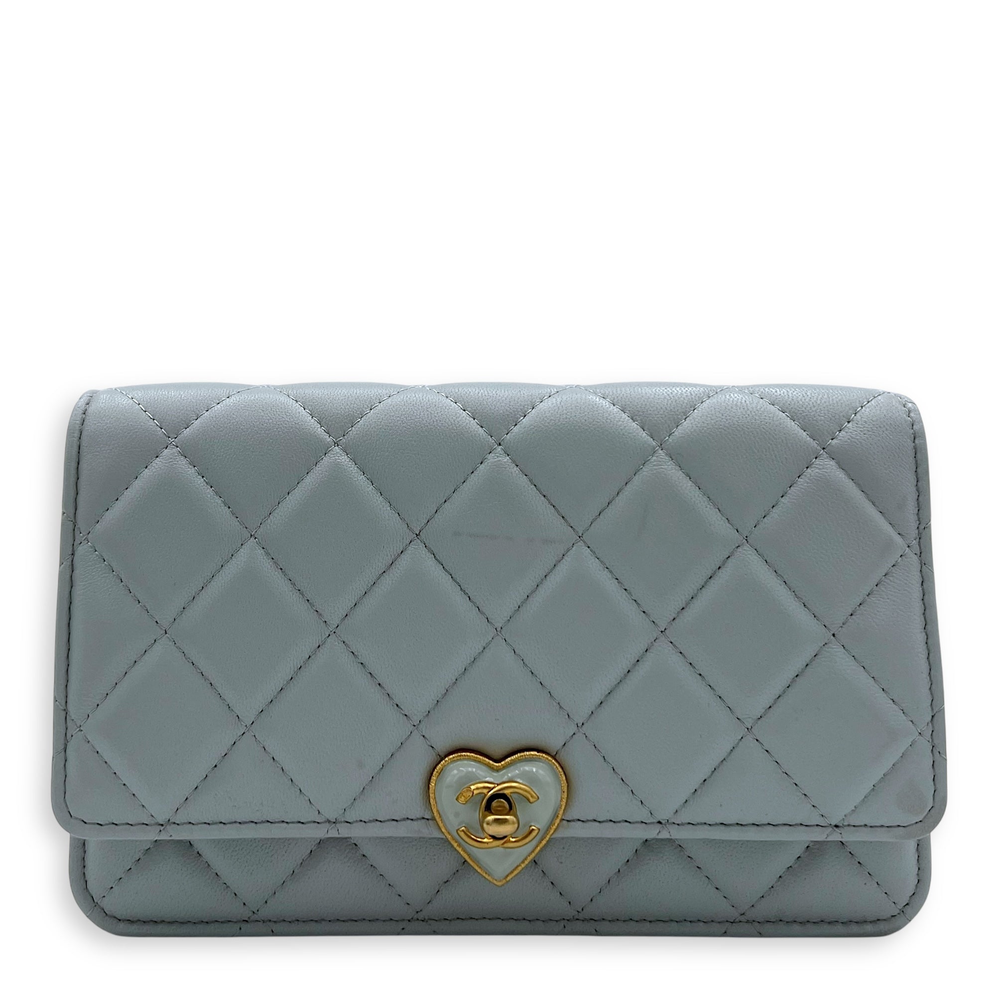 Chanel CC Wallet On Chain Blue in Lambskin, Gold hardware_1