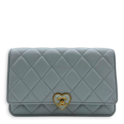 Chanel CC Wallet On Chain Blue in Lambskin, Gold hardware_1