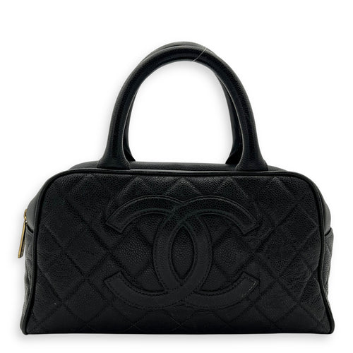 Chanel Vintage Top Handle Bag Black in Caviar Leather, Gold hardware_1