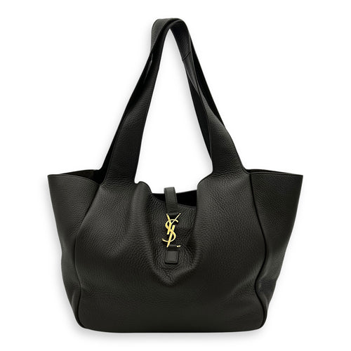 Saint Laurent LE 5 À 7 BEA Tote Bag Green in Calfskin, Silver hardware_1