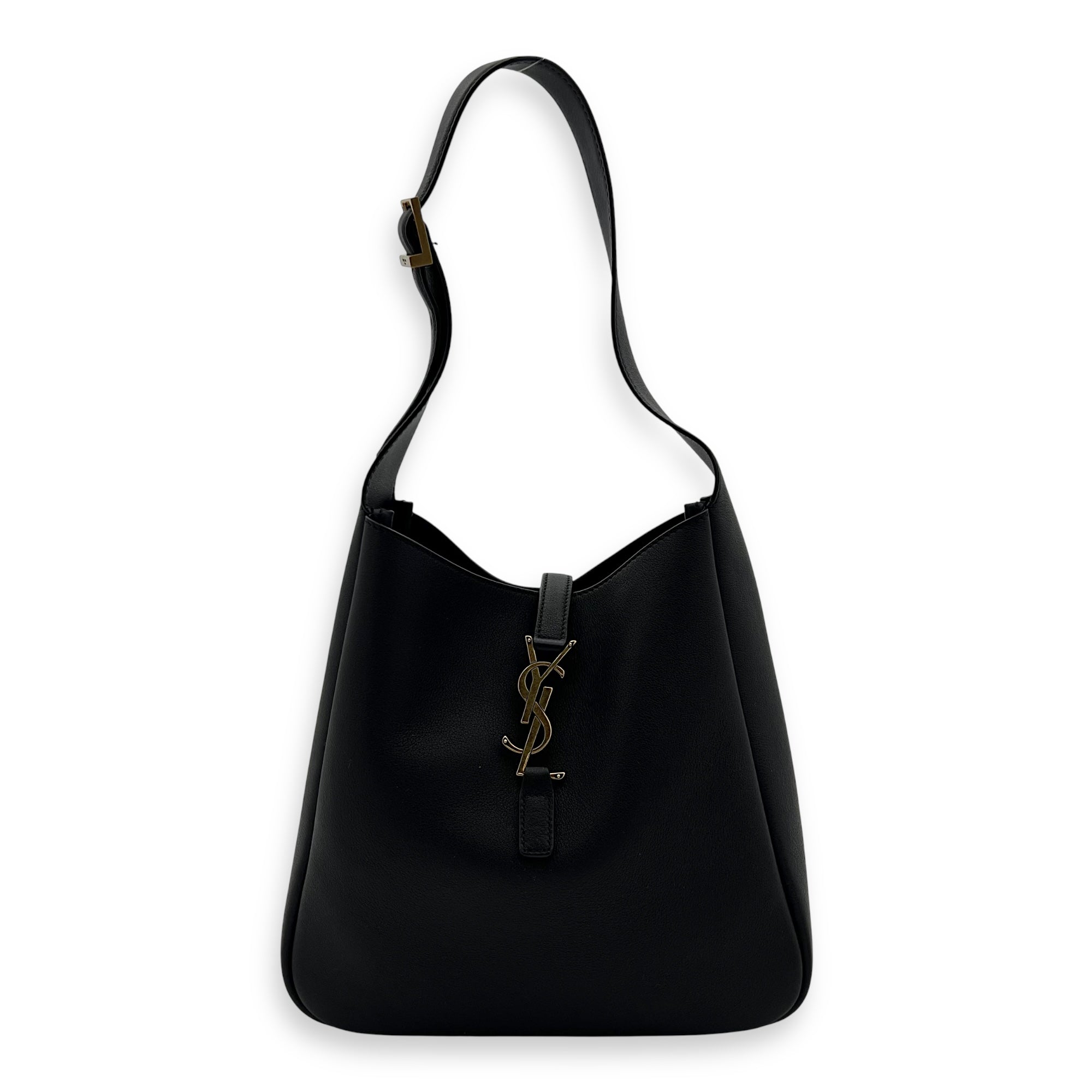 Saint Laurent Le 5 A 7 Shoulder Bag Black in Calfskin, Silver hardware_1