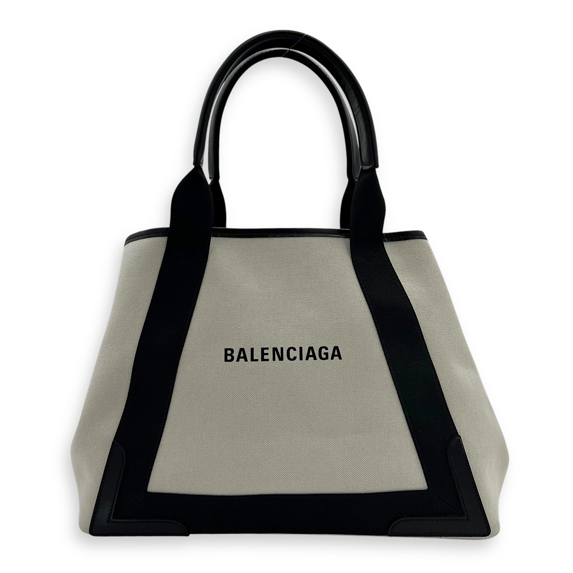 Balenciaga Cabas Tote Bag Medium White in Canvas, Silver hardware_1