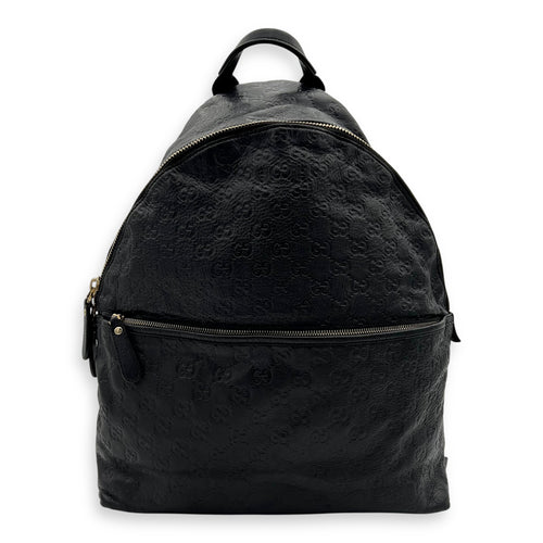 Gucci Guccissima Backpack Black in Calfskin, Gold hardware_1