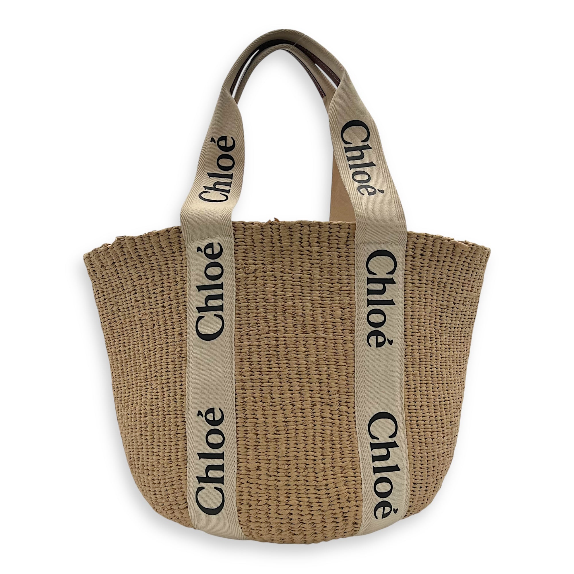 Chloé Woody basket Top Handle Bag Large White in Woody_1