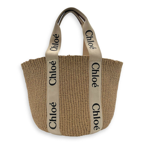 Chloé Woody basket Top Handle Bag Large White in Woody_1