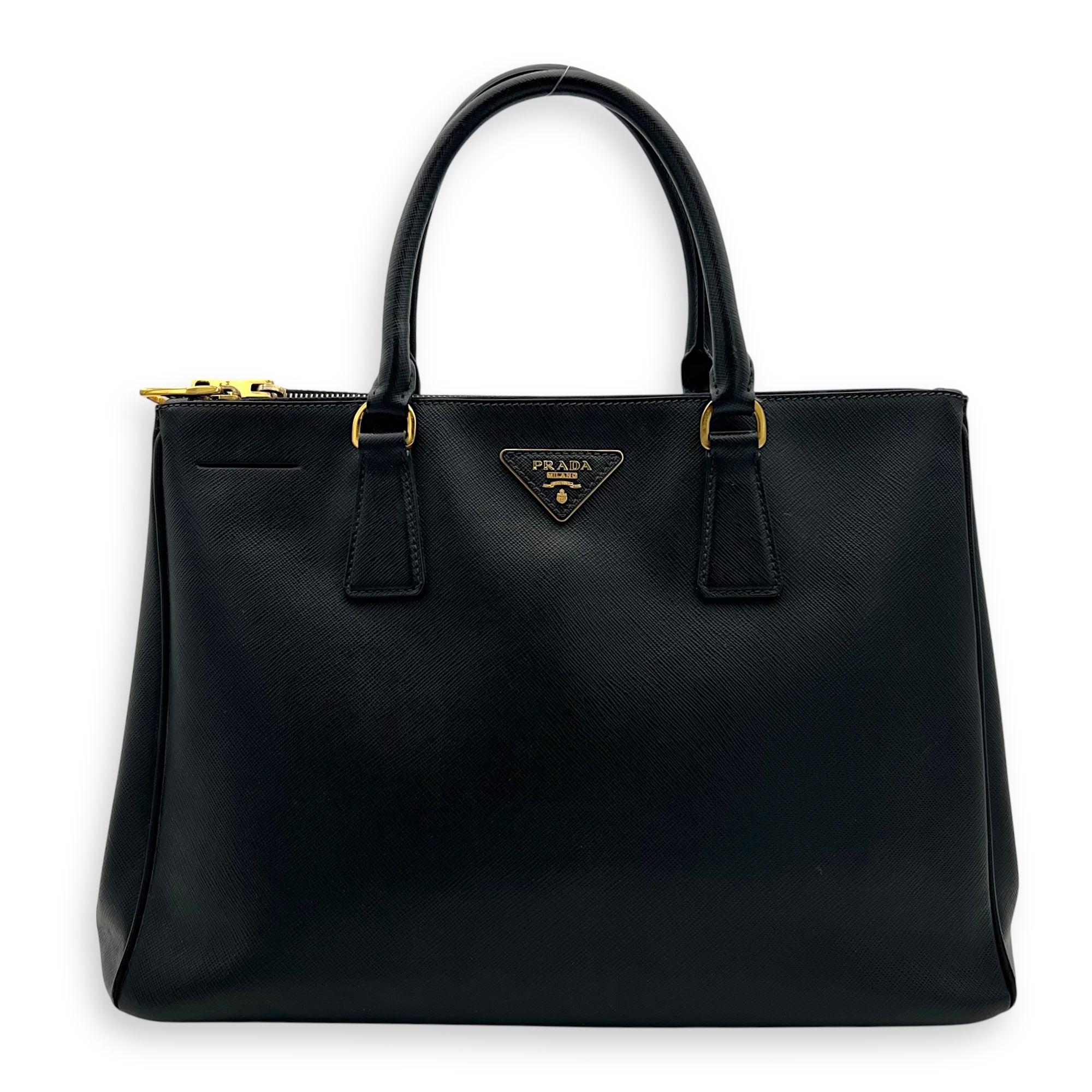 Prada Galleria Top Handle Bag Black in Saffiano Leather, Gold hardware_1