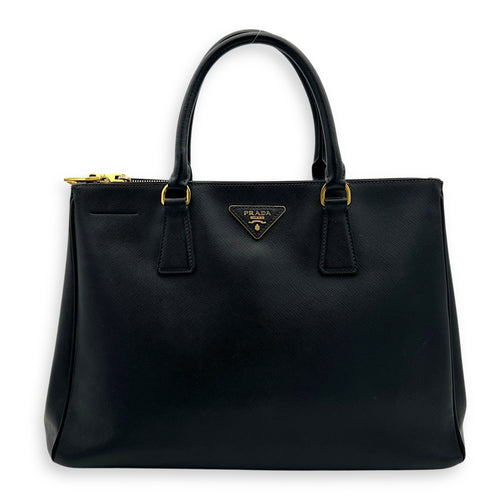 Prada Galleria Top Handle Bag Black in Saffiano Leather, Gold hardware_1