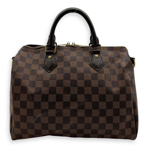 Louis Vuitton Speedy Bandouliere Top Handle Bag 30 Brown in Coated Canvas, Gold hardware_1