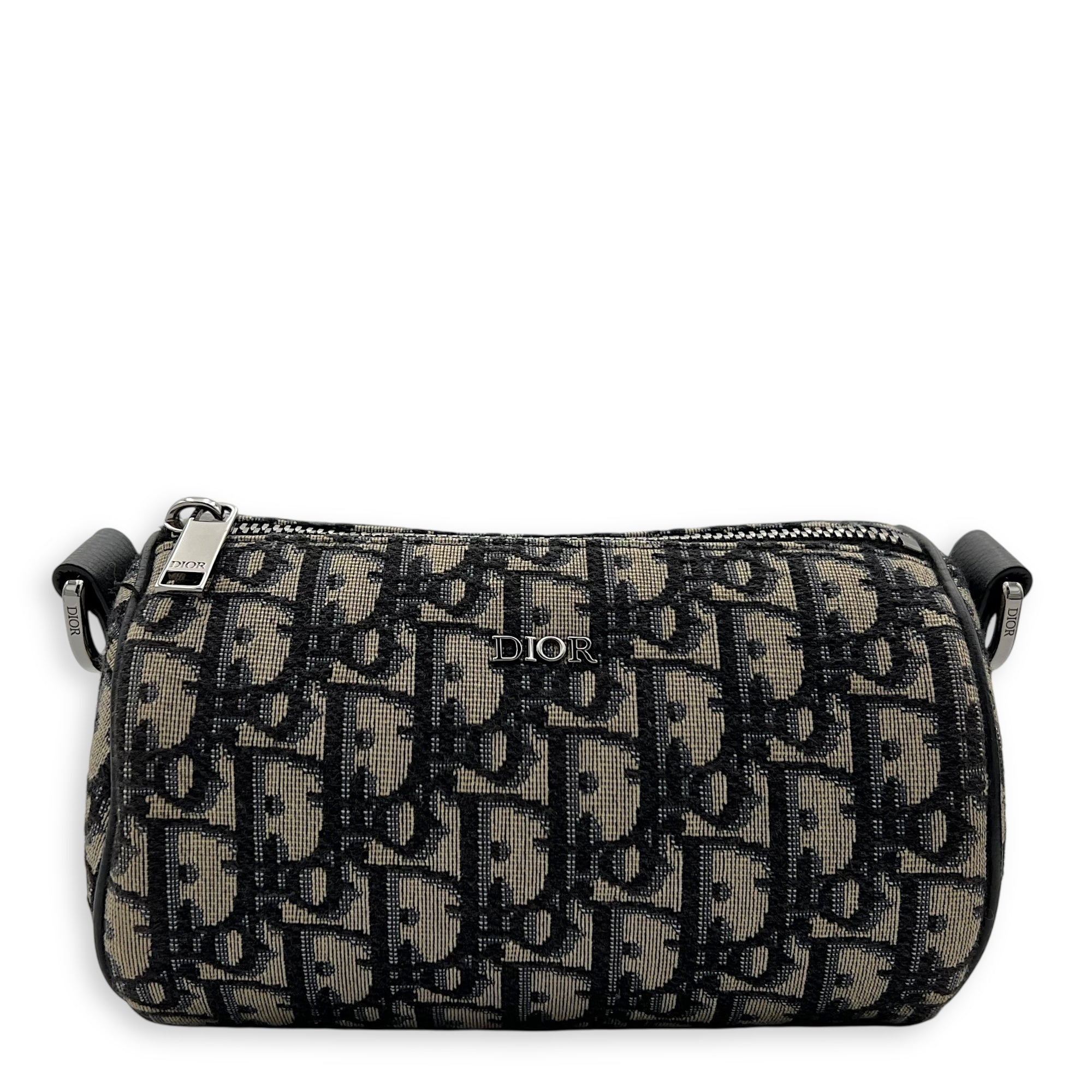 Christian Dior Roller Crossbody Bag Blue in Jacquard, Silver hardware_1
