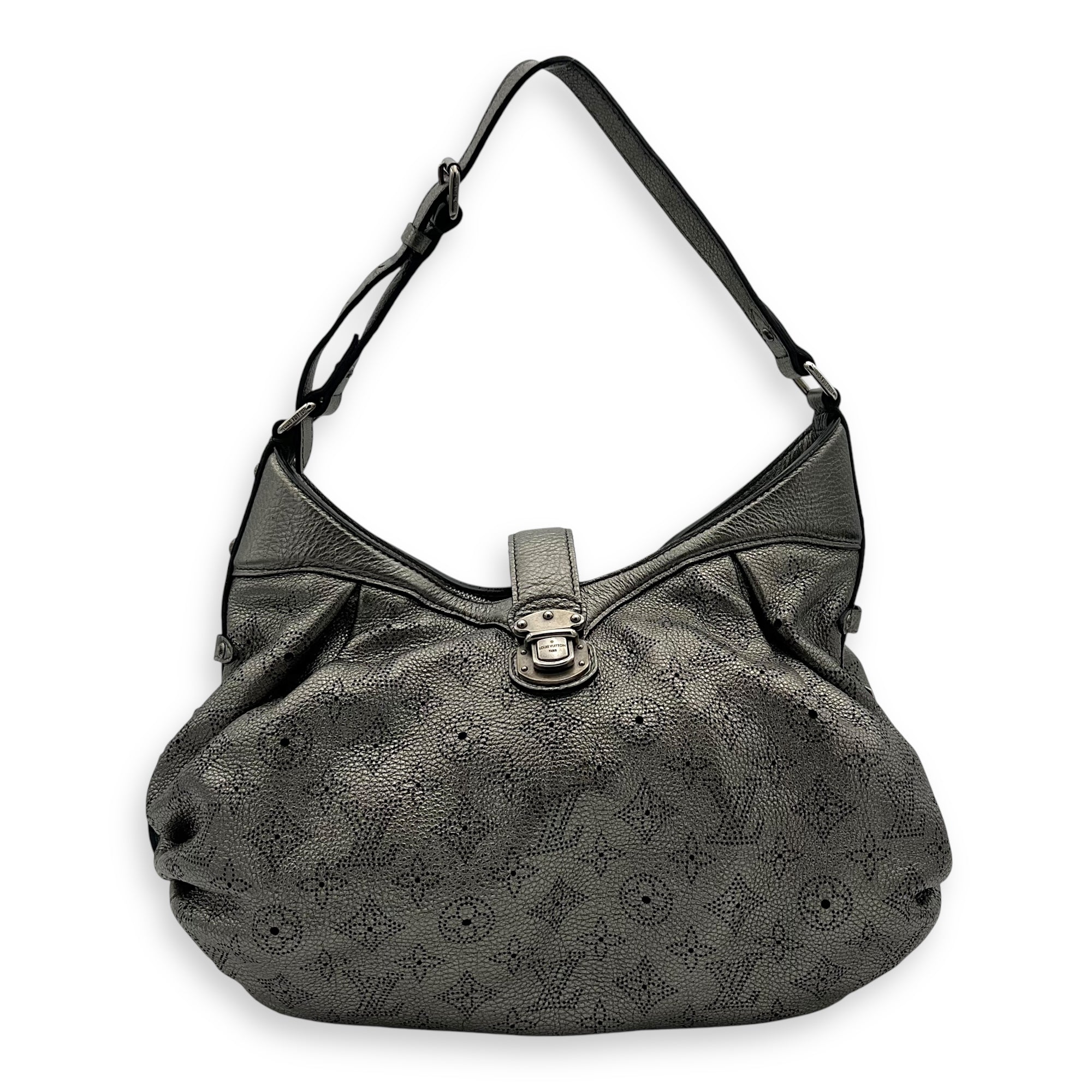 Louis Vuitton Mahina Shoulder Bag Silver in Calfskin, Silver hardware_1