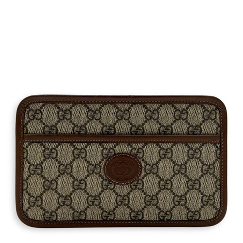 Gucci GG Supreme Crossbody Bag Brown in Coated Canvas, Gold hardware_1
