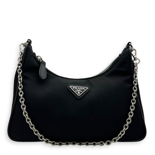 Prada Re-Edition 2005 Shoulder Bag Black in Nylon, Silver hardware_1
