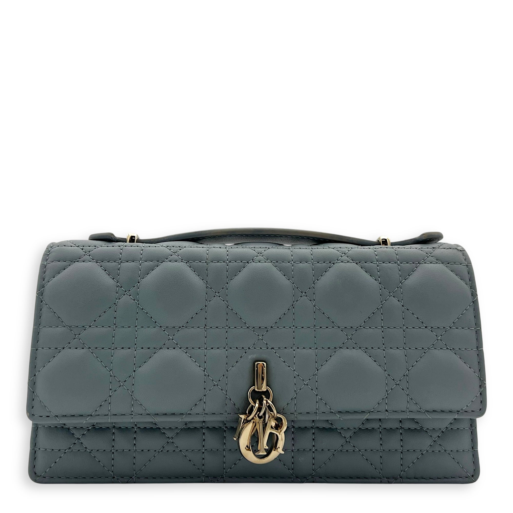 Christian Dior My Dior Top Handle Bag Blue in Lambskin, Gold hardware_1