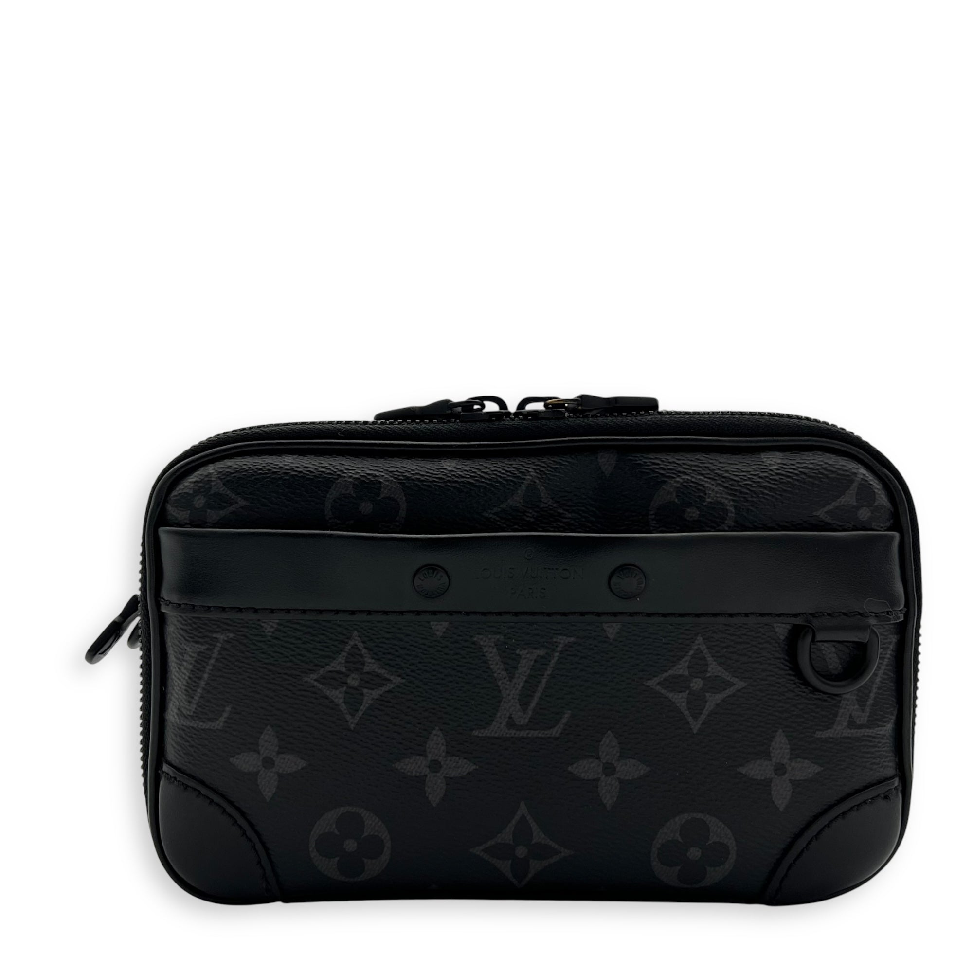 Louis Vuitton Alpha Crossbody Bag Black in Monogram Coated Canvas, Lacquered Metal hardware_1
