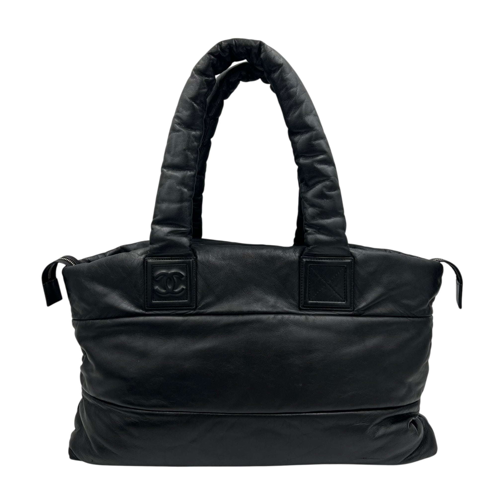 Chanel Coco Cocoon Shoulder Bag Black in Calfskin, Silver hardware_1
