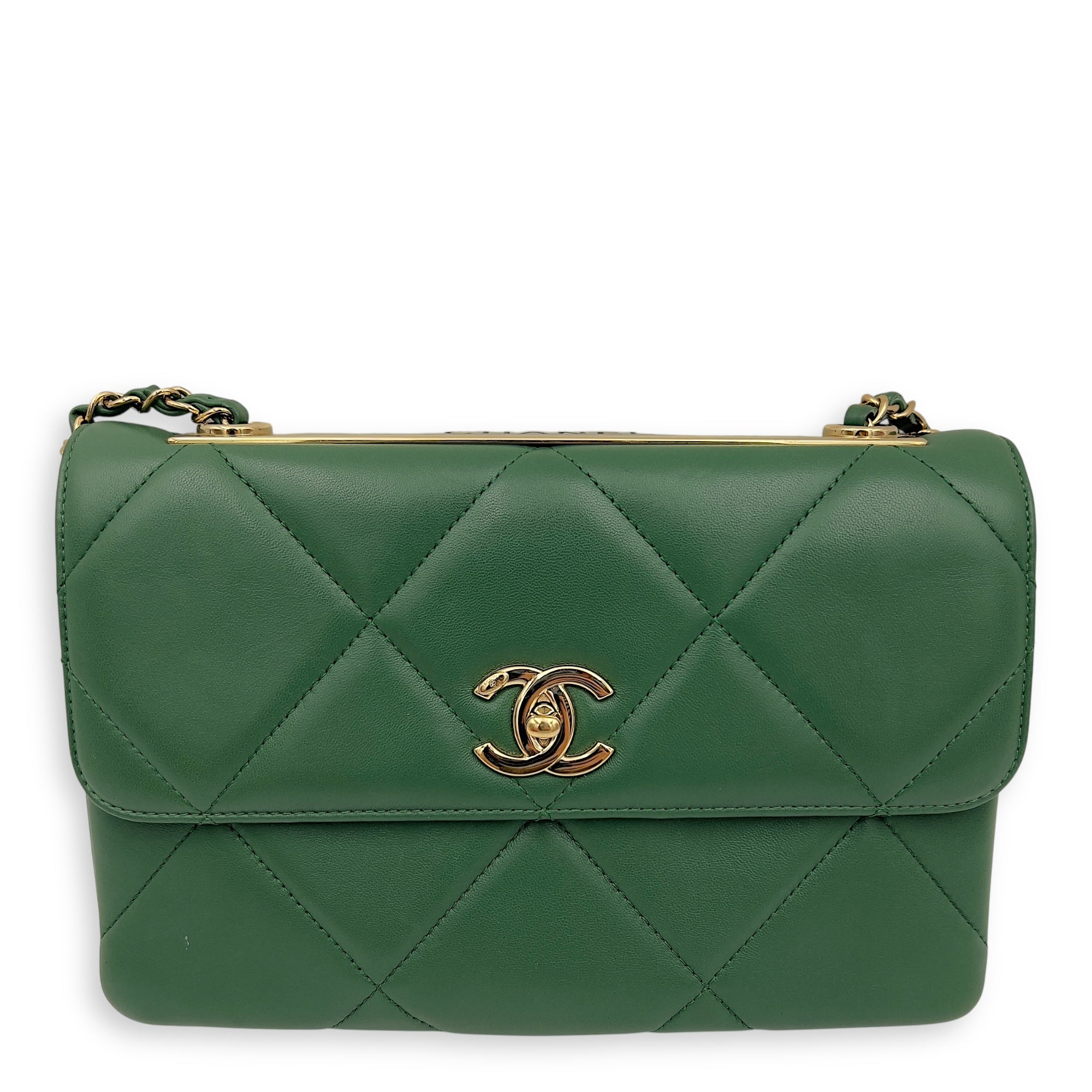 Chanel Trendy CC Black Top Handle Bag in Calfskin, Gold hardware_1