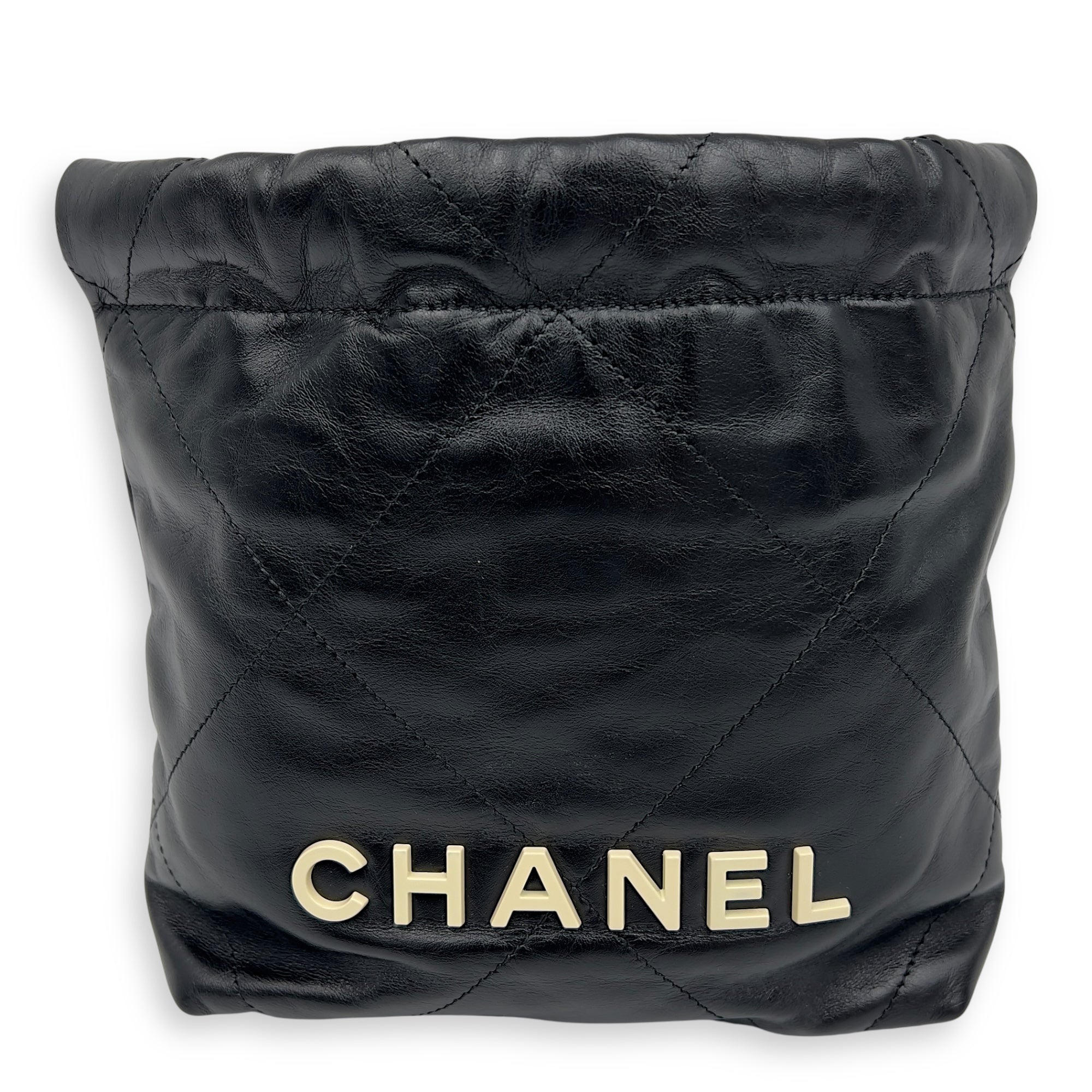 Chanel 22 Tote Shoulder Bag Mini Black in Lambskin, Gold hardware_1