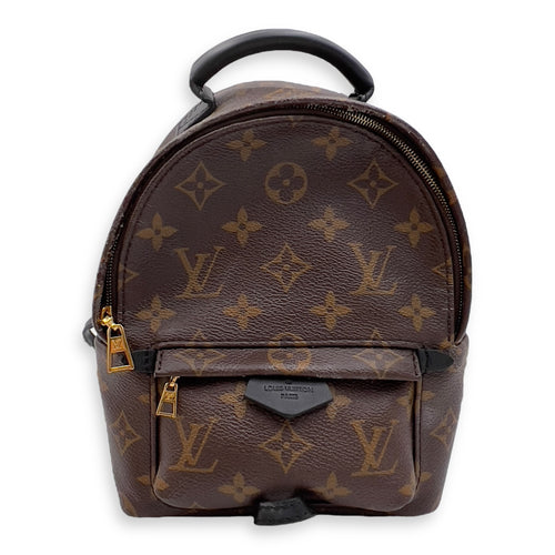 Louis Vuitton Palm Springs Mini Brown Backpack in Monogram Coated Canvas, Gold hardware_1