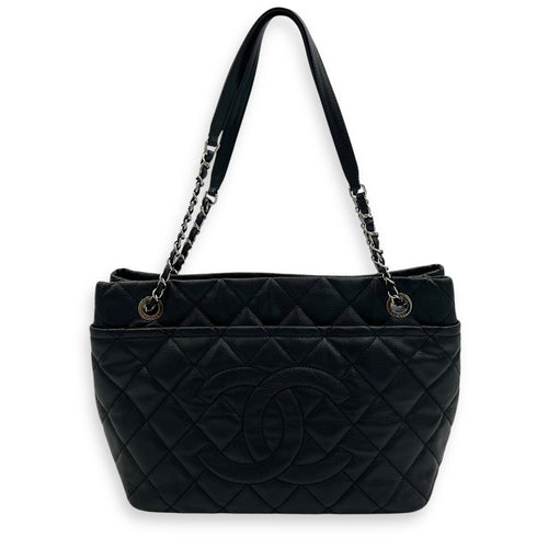 Chanel CC Tote Bag Black in Caviar Leather, Silver hardware_1