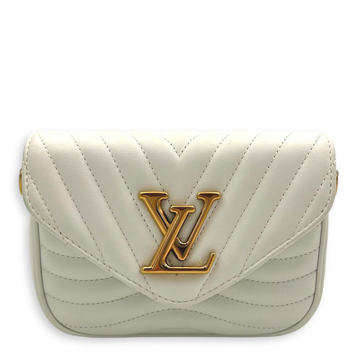 Louis Vuitton New Wave Crossbody Bag White in Calfskin, Gold hardware_1