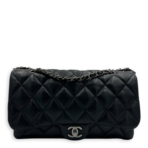 Chanel Accordion Triple Shoulder Bag Black in Lambskin, Silver hardware_1