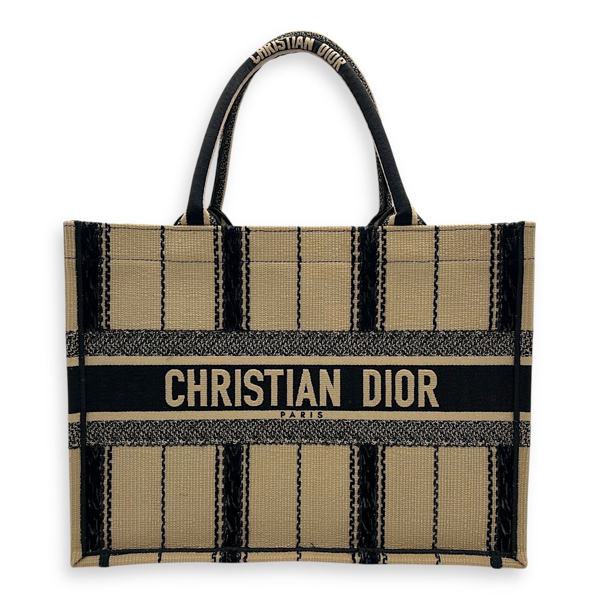 Dior Book Tote Top Handle Bag Medium Brown in Canvas_1