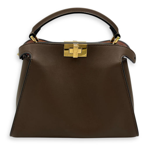 Fendi Peekaboo Top Handle Bag Essentially Beige in Calfskin, Gold hardware_1