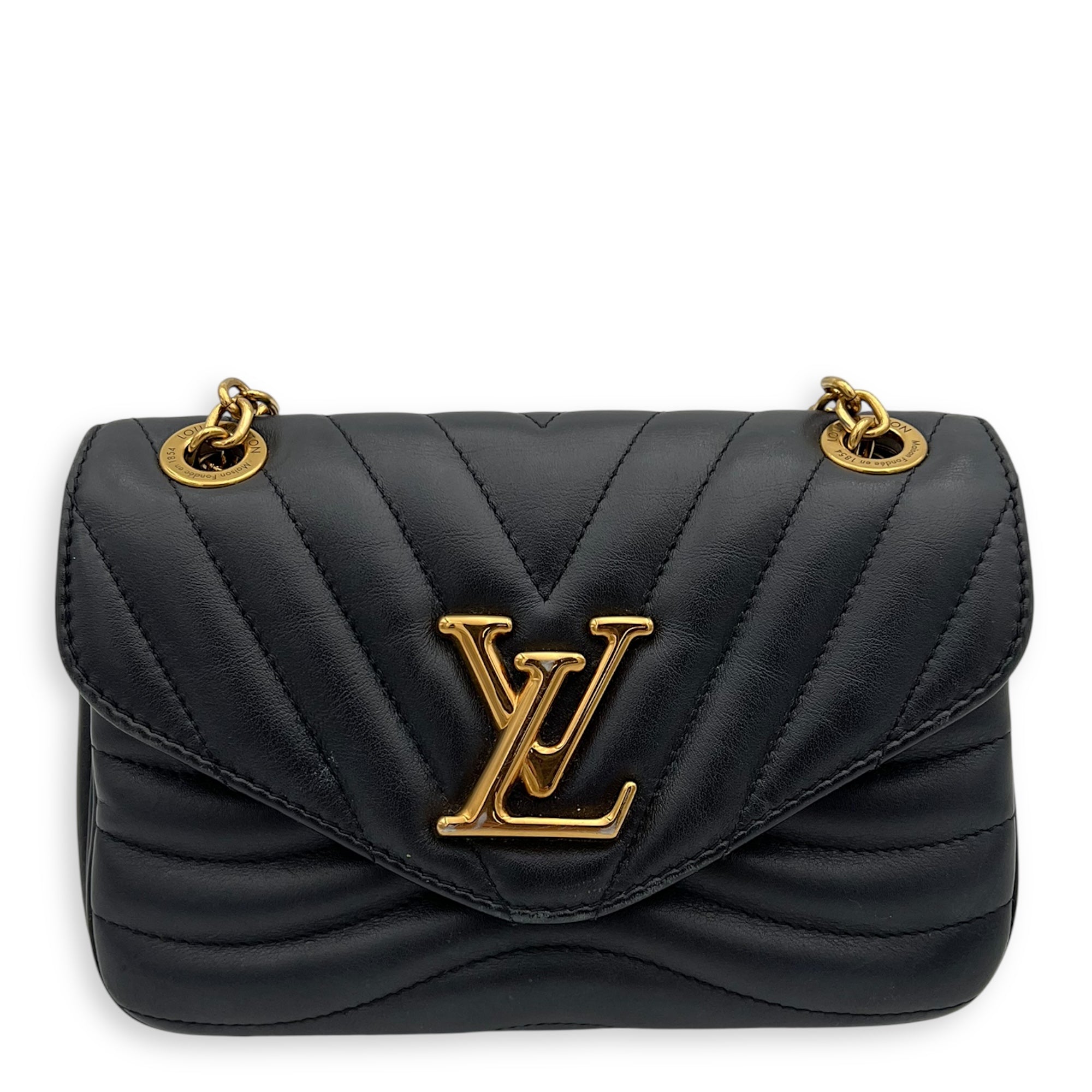 Louis Vuitton New Wave Crossbody Bag PM Black in Calfskin, Gold hardware_10