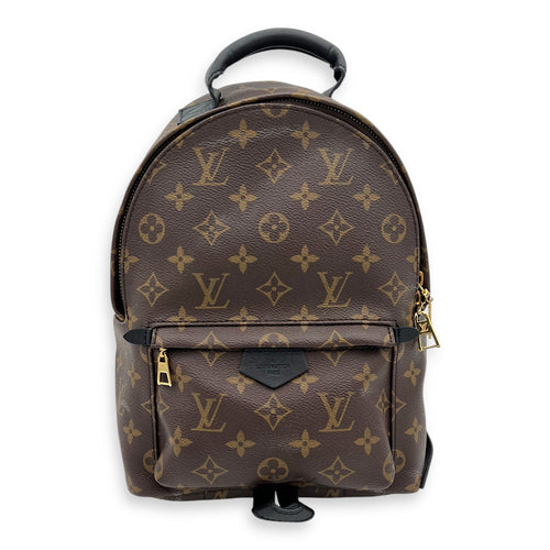 Louis Vuitton Palm Springs PM Brown Backpack in Monogram Coated Canvas, Gold hardware_12