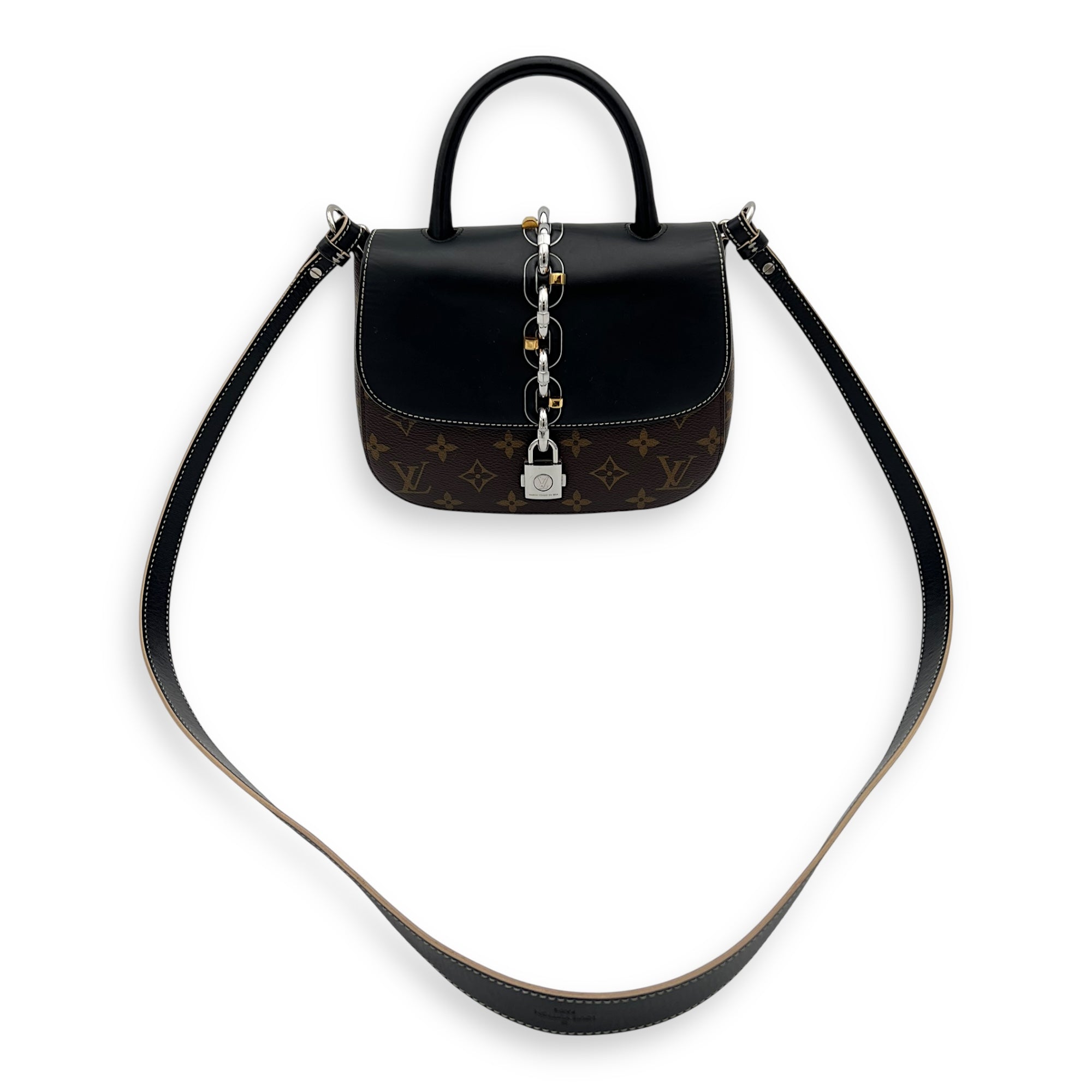 Louis Vuitton Chain It Top Handle Bag Brown in Monogram Coated Canvas, Silver hardware_1