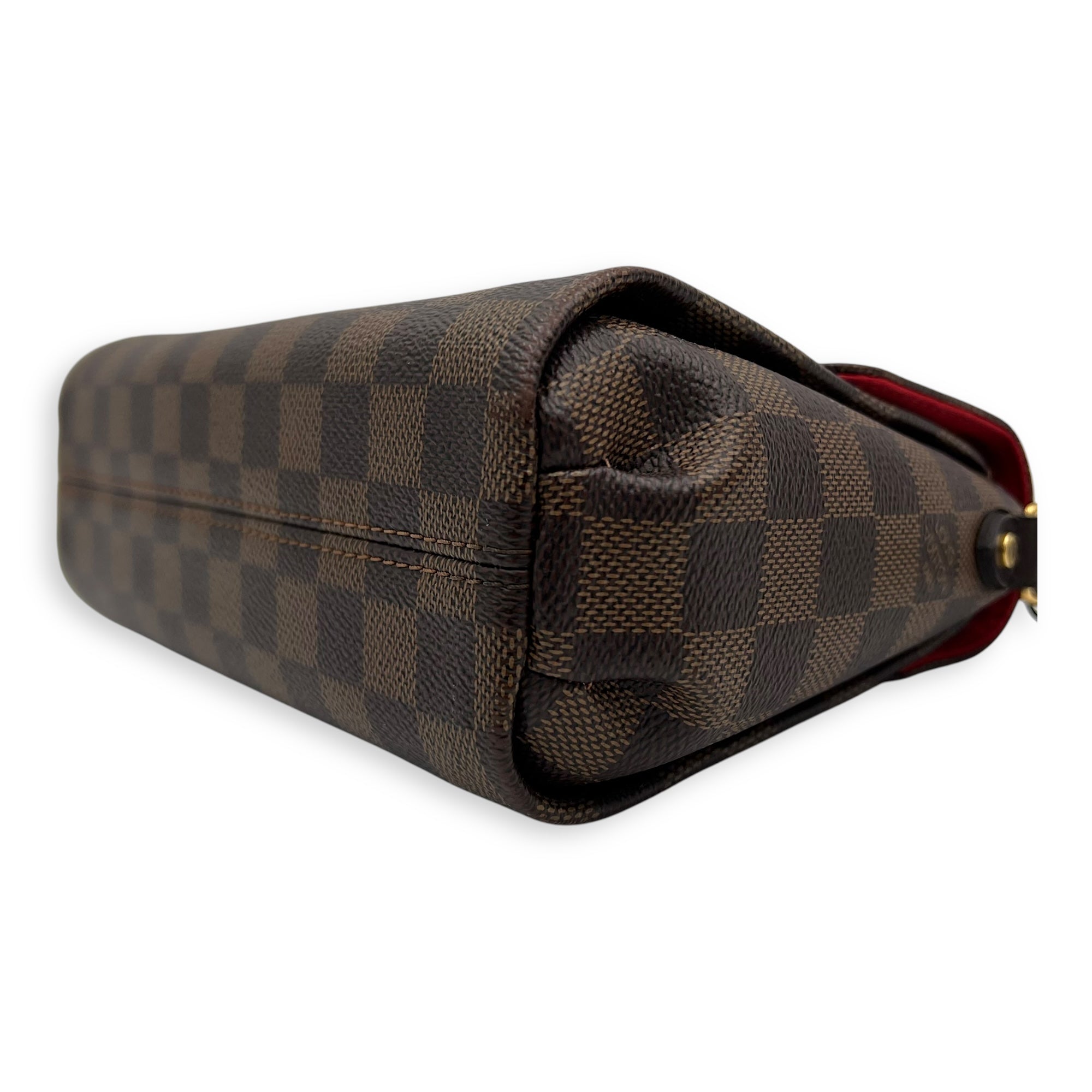 Louis Vuitton Croisette Top Handle Bag Brown in Coated Canvas, Gold hardware_9