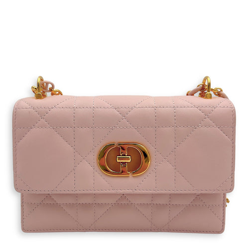 Dior Miss Caro Shoulder Bag Pink in Lambskin, Gold hardware_1