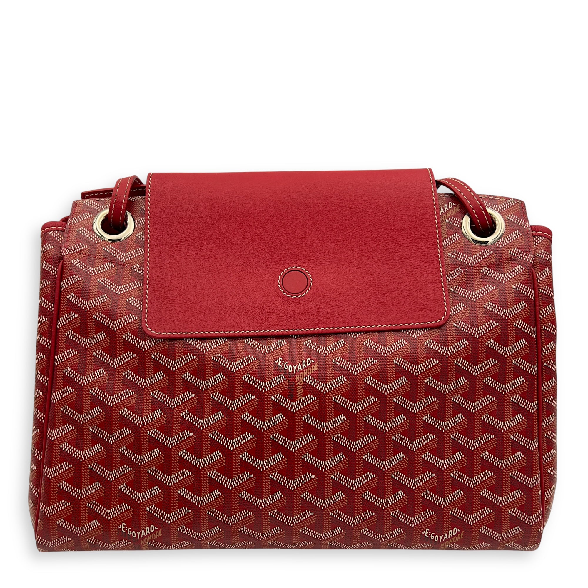 Goyard Rouette Red Shoulder Bag in Coated Canvas, Silver hardware_1