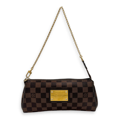 Louis Vuitton Eva Crossbody Bag Brown in Coated Canvas, Gold hardware_9