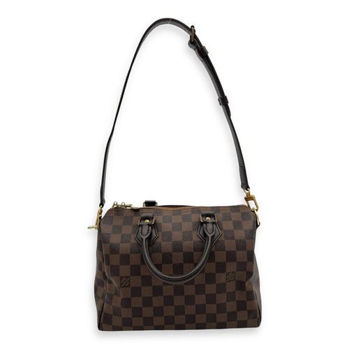 Louis Vuitton Speedy Bandouliere Top Handle Bag 25 Brown in Coated Canvas, Gold hardware_1