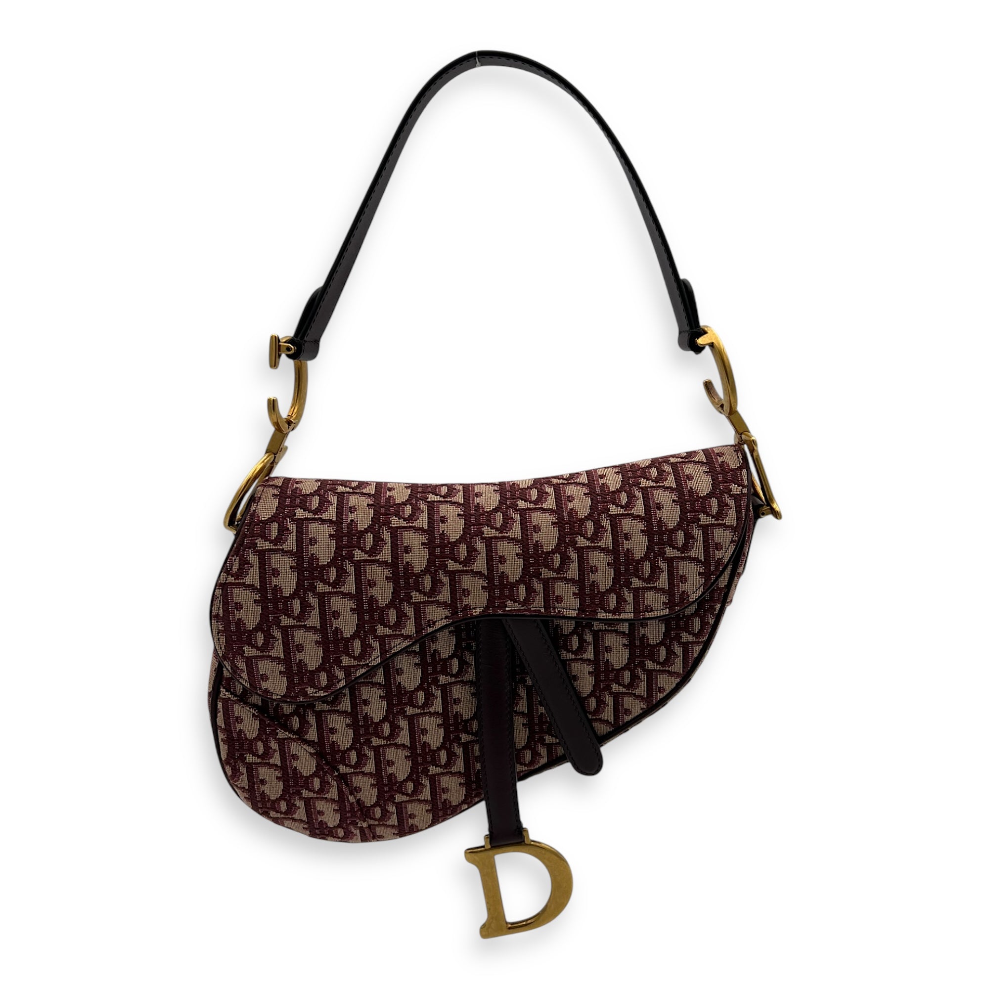 Dior Saddle Top Handle Bag Medium Gold in Canvas, Gold hardware_8