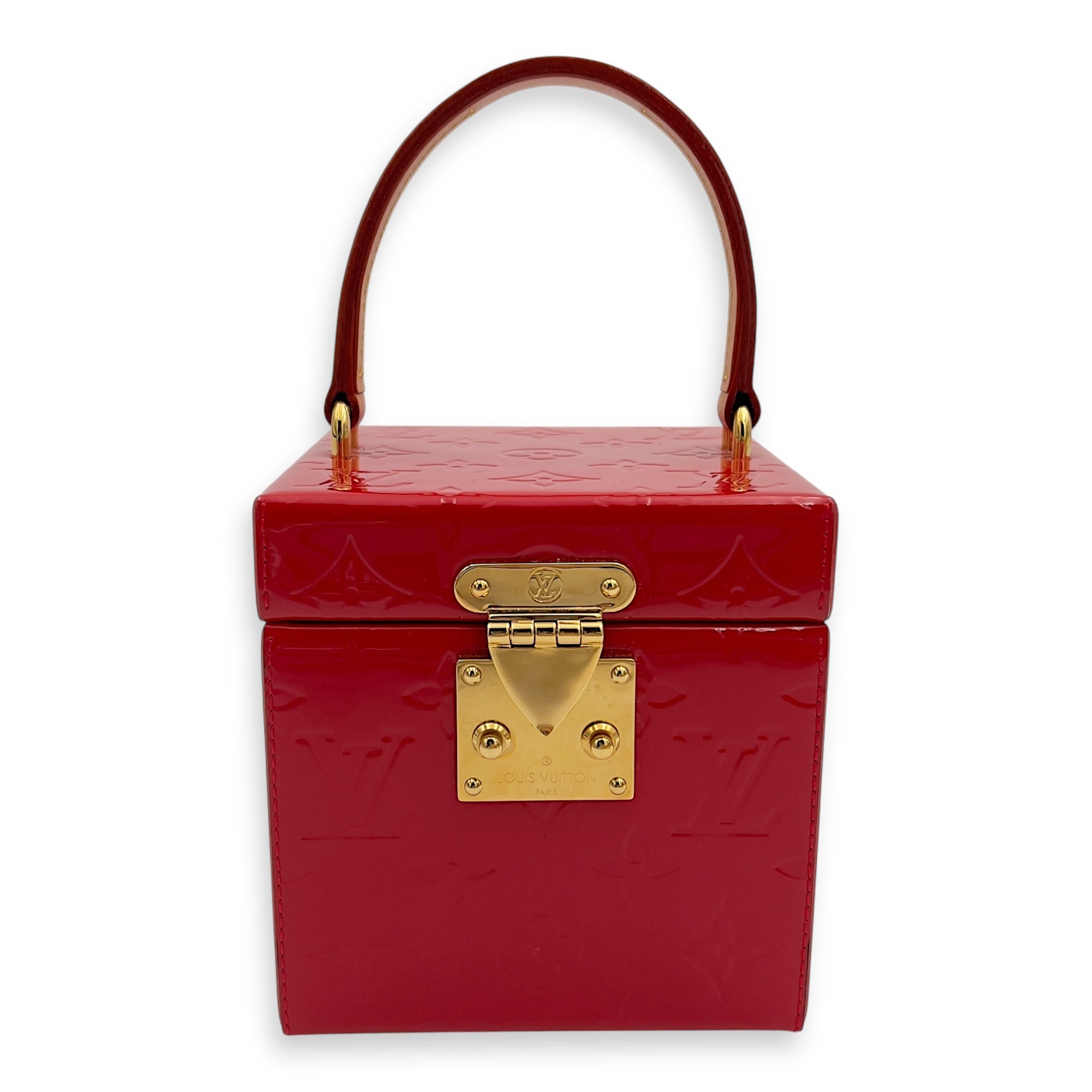 Louis Vuitton Bleecker Top Handle Bag Red in Vernis, Gold hardware_1