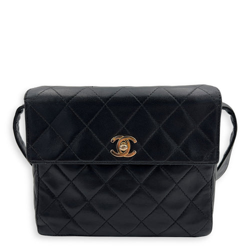Chanel Vintage CC Shoulder Bag Black in Lambskin, Gold hardware_1
