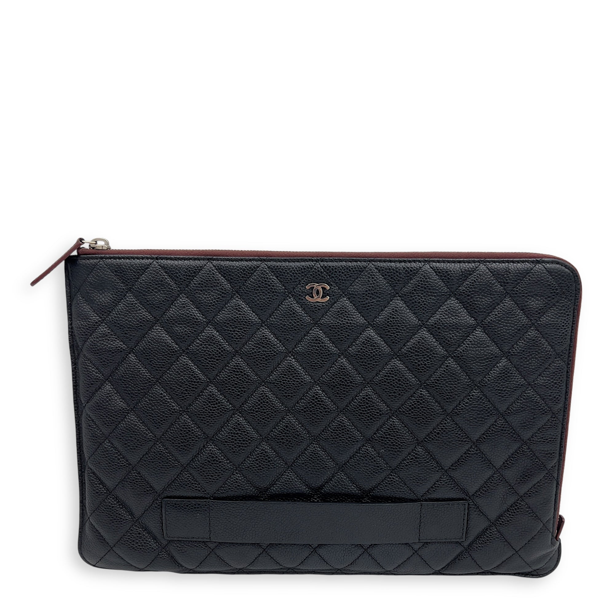 Chanel CC Black Clutch in Caviar Leather, Gold hardware_1