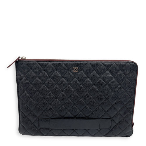 Chanel CC Black Clutch in Caviar Leather, Gold hardware_1