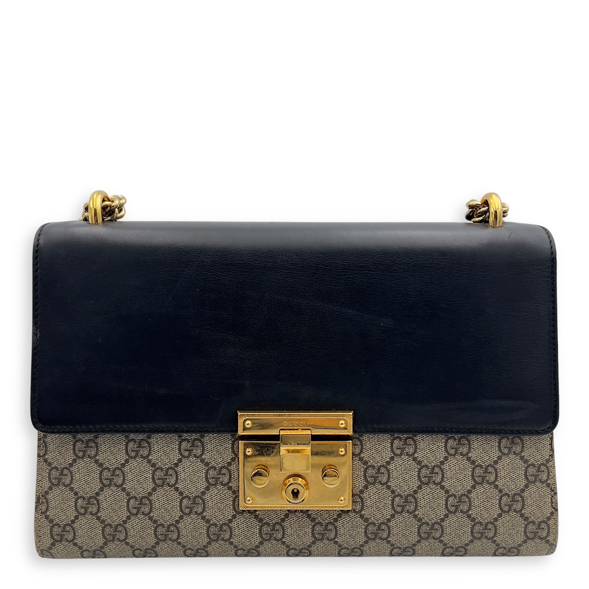 Gucci Padlock Shoulder Bag Brown in Coated Canvas, Gold hardware_1
