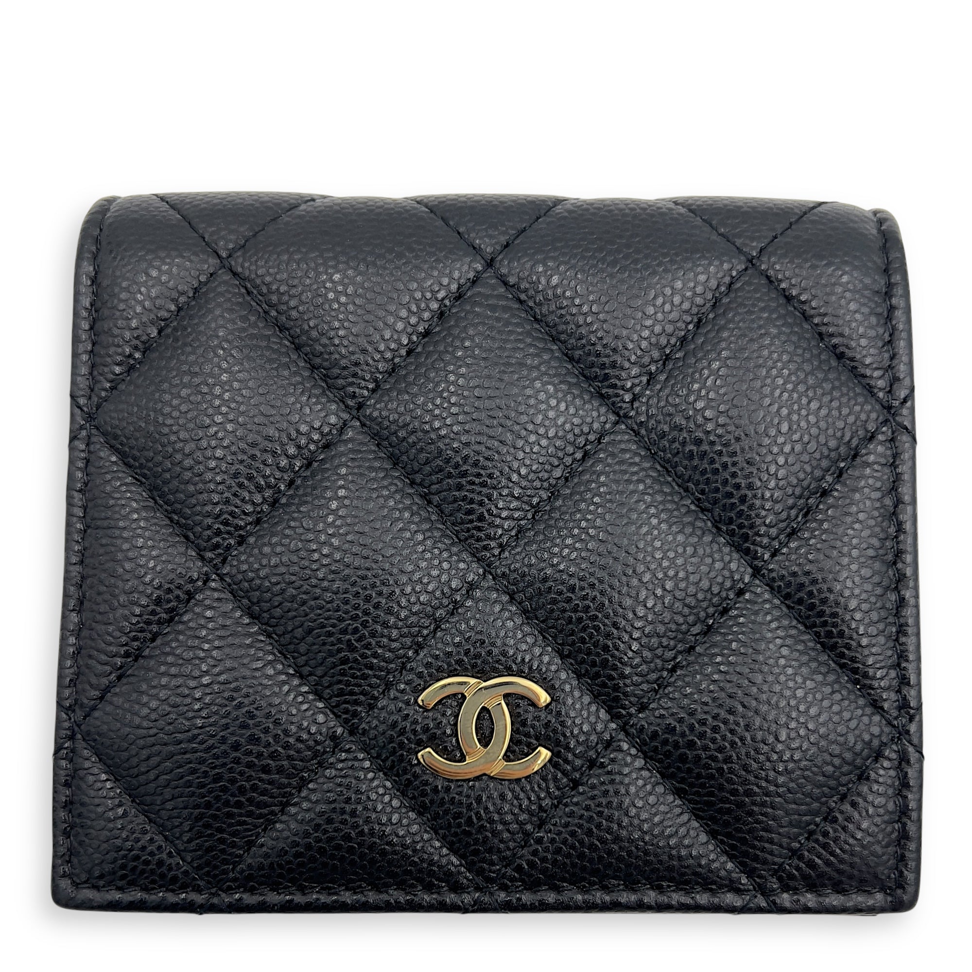 Chanel CC Black Wallet in Caviar Leather, Gold hardware_1