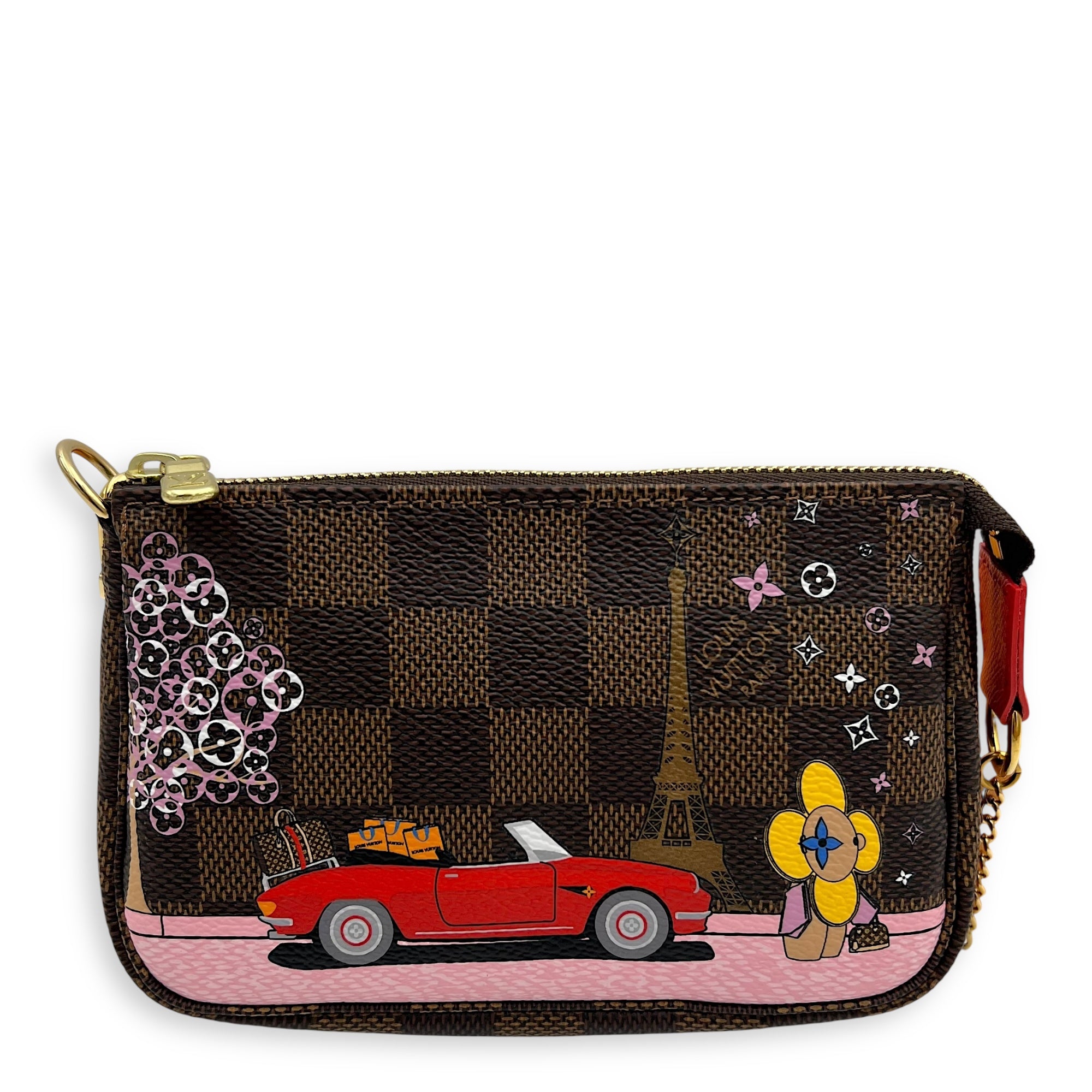 Louis Vuitton Pochette Accessoires Mini Brown Pouch in Coated Canvas, Gold hardware_1