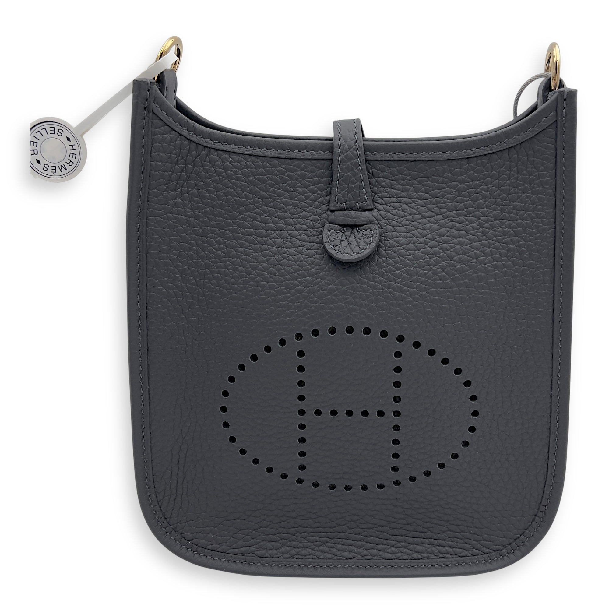 Hermès Evelyne TPM Ardoise Crossbody Bag in Clemence, Permabrass hardware_1